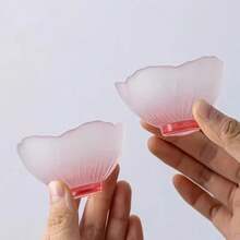 1pc Pink Cherry Blossom Glass Tea Cup - Frosted Insulated Japanese Drinkware, Suitable For Women, Reusable & Dishwasher Friendly - Multicolor - View 3