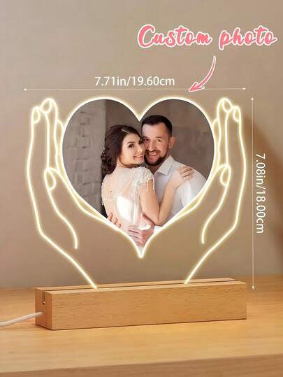 1 chiếc đèn ngủ hình trái tim tùy chỉnh cá nhân hóa dành cho cặp đôi, tùy chỉnh ảnh, đèn ngủ acrylic, đèn LED phong cách Boho, quà tặng ngày Valentine cho các cặp đôi, bạn gái, bạn trai, quà tặng đôi, quà tặng tri ân khó quên để kỷ niệm những ngày đặc biệt, quà tặng cá nhân hóa cho đám cưới và những dịp lãng mạn.