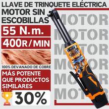 Llave De Carraca Inalámbrica, 1/2 Pulgadas Matraca Eléctricas, Dos Batería 2Ah, 55N.m 400RPM 12V - Naranja - Ver 4