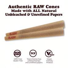 RAW Classic King Size Cone 100PK +Ra<Wbr/>W Six Shooter +Tube+Glass Cone Tip+Cone Case - 如圖所示 - 查看 6