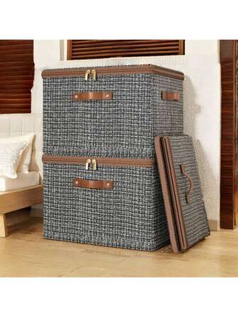 1 pieza Caja organizadora de almacenamiento de tela, Cesta de almacenamiento doméstico de alta capacidad de varias capas, Caja de almacenamiento de armario