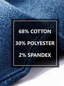 Men's Ripped Denim Jeans 3-Piece Set Street Fashion Hole Design Loose Fit Pants - Màu xanh lam - Xem 3