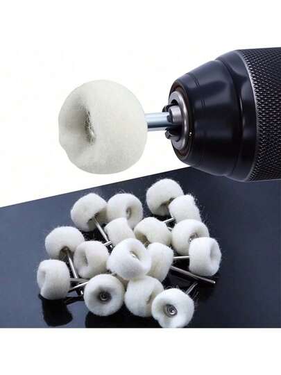 EstiloRuedas de Pulido para Taladro, 20 Pulidor de Fieltro de Lana, Gran Durabilidad y Resistencia al Desgaste, Excelentes Resultados de Pulido, Ideal para Pulido Joyas, Orfebrería, MetalisteríaVersión mejorada