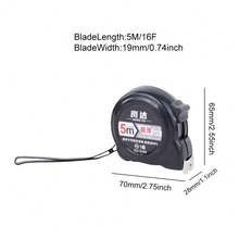 1卷 3/5/7.5/10米 工业级卷尺 | 公制黑色重型碳钢卷尺 - 防断裂结构，非常适合建筑、工程、制造、DIY项目 - 专业卷尺工具、建筑卷尺、建筑测量工具、工程工具，外观坚固，符合人体工程学设计，测量可靠 - 黑色 - 查看 11