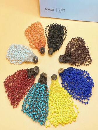 1件波西米亚风手工串珠钩编女士手链，时尚度假派对配饰，多层设计