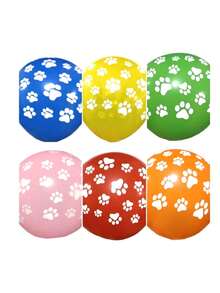 Globo de Latex Estampados Huellas de Perro Colores O Blanco A Elegir Fiesta Decoracion Adorno Fiesta Perruna con 25pzs - Multicolor - Ver 3
