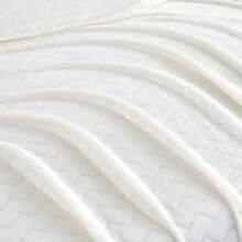 1pc Polyester Flannel Blanket, V-Shaped Metallic Thread Printing, Modern Solid Color Minimalist Style, Suitable For Warm Travel, Office, Home Decor - White - View 7