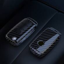 ABS碳纤维纹理汽车钥匙壳，适用于大众Polo、高尔夫、帕萨特、甲壳虫、途观、西雅特Leon、Altea、柯迪亚克 - 碳纖色 - 查看 7
