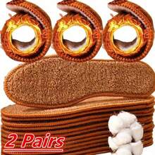 4 piezas/Set (2 pares) Plantillas de lana de alpaca para el invierno - Super cálidas, suaves y cómodas, plantillas gruesas para hombres y mujeres, plantillas transpirables y absorbentes adecuadas para botas de nieve, zapatos deportivos y zapatos casuales - Multicolor - Ver 3