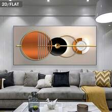 1 Pc Canvas Painting, Abstract Geometric Artworks , Wooden Framed Art,High Quality ,Thickness 2. 25cm/1in Thick Wall Art Printed Poster, Cuadros,Directly Hung For Family Gifts, Living Room Decoration, Bathroom Decoration, Bedroom Decoration, Kitchen Decoration, Bar Decoration, Office Decoration. Halloween, Christmas And Valentine's Day Gifts, 2D Flat - 彩色 - 查看 3