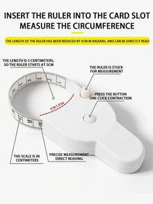 1 pieza Cinta métrica automática de alta precisión 3 en 1, retráctil con un solo clic, con bloqueo automático para medir el Body, la cintura, las caderas, las piernas y el abdomen, regla suave - Blanco - Ver 3