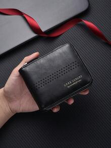 New Minimalist Men Short Zipper Wallet, Retro Fashion Multi-Card Slots Coin Purse Valentine's Day Gift Valentine'S Day - Multicolor - View 11