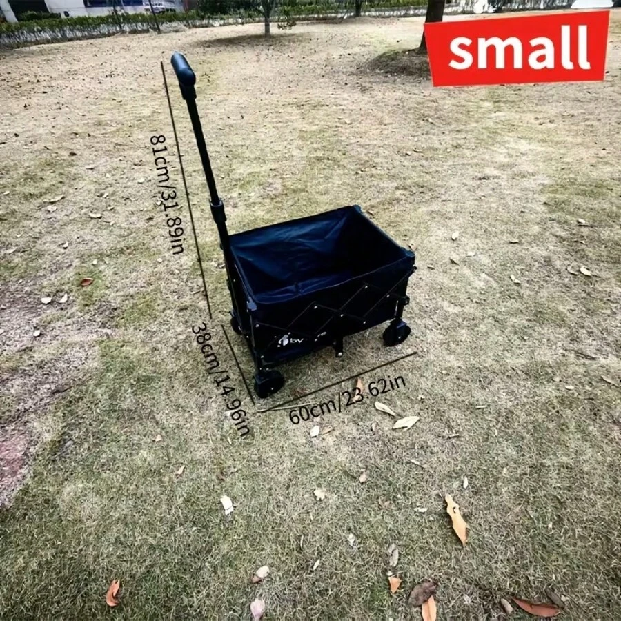 Portable Foldable Trolley | Large Load-Bearing Capacity, All Terrain Wheel, Suitable For Outdoor Barbecue, Beach Outing, Picnic, Shopping, Travel |, Metal And Stainless Steel, Universal Wheel, Foldable, Festival Ready - 標準(小) - 查看 1