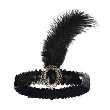Feather Headpiece, Feather Headband, Single Dance Party Headpiece, Masquerade Party Headpiece, Party Headpiece, Halloween Party Headpiece Valentine's Day Costume - Multicolor - View 11