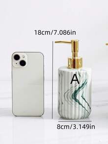 1个陶瓷圆形锥形大理石纹理浴室厨房分配瓶，按压瓶，皂碟，牙刷架，北欧奢华高端圆形锥形灰色大理石纹理设计，简约美式创意灰色淋浴瓶，分配瓶，皂碟，牙刷架，适用于酒店、餐厅、咖啡馆、酒吧、浴室、厨房家居装饰，可盛装洗发水、沐浴露、洗手液、乳液等。 - 彩色 - 查看 15