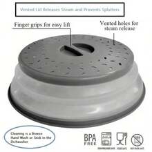 1pc 2-In-1 Foldable Microwave Splatter Cover & Food Lid, Heat-Resistant Breathable Bowl Cover, Multi-Functional Food Strainer, Suitable For Washing Fruits And Vegetables, Essential Kitchen Tool - Multicolor - View 11