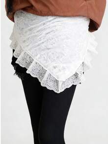 1pc Faux Two-Piece Hooded Sweatshirt Dress, Detachable Skirt Design, Covers Hips, White Lining, Suitable For Spring And Autumn