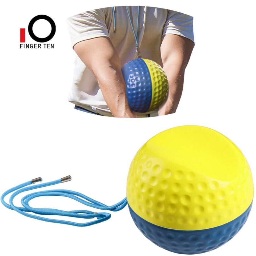 FINGER TEN Golf Swing Trainer With Adjustable Lanyard, Portable Golf Swing Practice Aid, Suitable For Beginner Men And Women, Corrects Posture, Available In 3 Colors And S/M/L Sizes - Blue - View 1