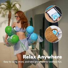 Sloosh 2 Packs Hammock Pool Floats Adults 4-in-1 Multi-Purpose Inflatable Pool Floats PVC Water Hammock Lounge Floaties - Azul Verde - Ver 4