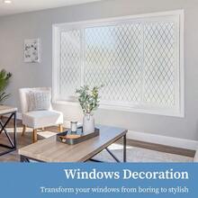 FEOMOS Frosted Lattice Window Film Window Privacy Film Decorative Window Cling Non Adhesive Frosted Glass Film for Windows Doors UV Rejection 17.3x78.7 inches - Puroesmerilado - Ver 5