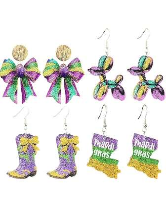 1 Pair Festive Glitter Parade Earrings, Suitable For Daily Wear, Unisex
