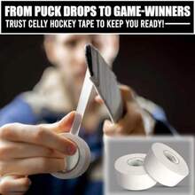 Hockey Stick Tape 1.5 inches Wide 2 - Pack Ice Hockey Cloth Tape Strong Adhesive Easy Tearing Made in USA by CellyTape … White Tape - Cintablanca - Ver 6