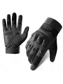 1 Pair Tactical Gloves, Touchscreen Friendly, Fitness Protection, Motorcycle, Hunting, Full Finger Outdoor Gloves - Multicolor - View 1