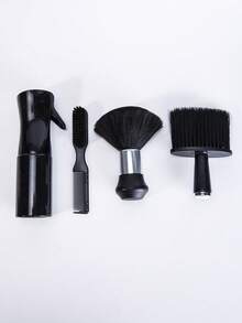 CTZIHGAO 1/5pcs Professional Barber Grooming Kit - Essential Tools For Haircut And Beard Care - Includes Heat-Resistant Styling Comb, Beard Trimmer Cleaning Brush, Soft Nylon Bristle Beard Brush, And Neck Duster, Multi-Functional Haircutting Accessories, Suitable For Barbershops, Salons, Home Use, Men's Grooming, And DIY Hairstyling. - Black - View 4
