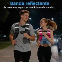Chaleco Con Peso 5Kg 10Kg Chaleco de Peso para Ejercicio Weighted Vest Ajustable Ergonómico con Correas Reforzadas Rayas Reflectantes y Bolsa de Malla Ideal para Entrenamiento de Fuerza Fitness Correr - Rosa - Ver 2