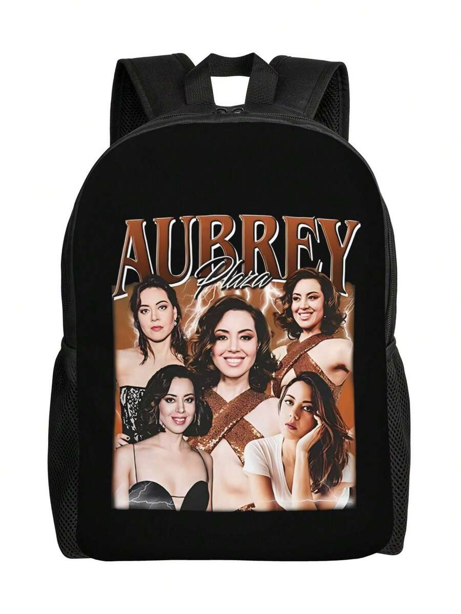 Vintage 90s Bootleg Style Aubrey Plaza Custom Fashion Backpacks Women Men Casual Bookbag For School College Bags Back To School - Black - View 1