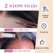 5x5 Yaki Straight Wigs Human Hair, SKINLIKE HD Lace Closure Transparent, 180% Density Pre Plucked With Invisible Bleached Knots, Natural Black - Natural Black - 查看 5