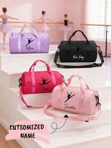 1pc Customized Dance Bag, Can Embroider Your Name, Latin Dance Style, Suitable For Daily Commute, Travel, Vacation, School, Outdoor Fitness, Large Capacity Design, Can Be Used As A Shoulder Bag, Also A Great Gift For Friends And Family, Can Customize Letters, Lucky Numbers, Etc. - Handbag - View 2