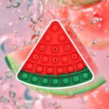 三角西瓜泡泡流行感官玩具，成人和儿童适用的泡泡减压益智玩具，派对游戏装饰品，圣诞节和万圣节礼物，适合儿童和成人的有趣推拉和流行游戏 - 彩色 - 查看 1