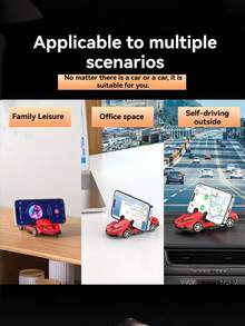 1 pieza Soporte de teléfono giratorio multicolor para el tablero - Diseño de coche deportivo Soporte de manos libres ajustable, se adapta a todos los interiores de vehículos, material resistente estilo deportivo - Soporte giratorio para teléfono en el tablero - Ver 5