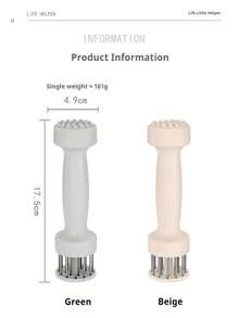 1pc Multifunctional Meat Tenderizer, Stainless Steel Meat Pounder - Stainless Steel Piercing Head, Suitable For Steak, Chicken, Beef - Efficient Home & Professional Kitchen Tool - Easy To Clean Design, Stylish Handle, Durable Material - Multicolor - View 2