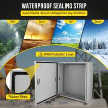 Caja de Conexión Eléctrica de Acero NEMA 4/4X – Enclave IP66 Impermeable y Antipolvo con Bisagras y Placa de Montaje, para Proyectos Globales - Tamaño: 20*20*6 - Ver 4