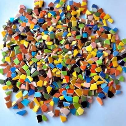 100g/200g Mixed Asymmetrical Shaped Mosaic Tiles, Suitable For Art Creation, DIY Crafts, Wall Art And Home Decor