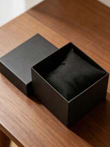 1pc Small Square 1-Slot Watch Box Storage Case, Room Decor - Black - View 6
