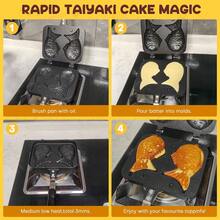 Molde Antiadherente De Doble Cara Para Hacer Pasteles Taiyaki, Molde Antiadherente De Doble Cara Con Forma De Pez Fabricante De Moldes Para Gofres Para Cocinar En Casa, Fiestas De Cocina Y Postres - Negro - Ver 7