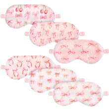 Cuffbow 6 Pcs Plush Sleep Eye Mask Silk Furry Eye Covers For Sleeping Cute Sleep Mask Fluffy Comfortable Sleeping Blindfold For Travel Sleepover Nap Party Supply Women(Bow,Pink) - Multicolor - View 1