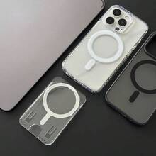 1pc MagSafe Transparent Acrylic Wallet Photo Card Slot Case Accessory Compatible With 17 Air 13 12 11 14 15 16 Pro Max Plus Magnetic Protective Cover