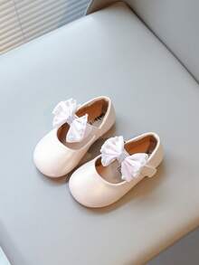 女童公主鞋，蝴蝶结设计，软底乐福鞋，适合日常穿着，平底玛丽珍鞋，春秋新品 - 粉色 - 查看 6