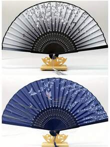 Antique Folding Fan, Bamboo Fan, Chinese Silk Fan, Chinese Role-Playing Fan, Dance Fan, Mask Fan, Handheld Bamboo Silk Folding Fan, Clothing Accessories, Dance Performance Props, Classic Ancient Chinese Pattern Folding Fan, Japanese Landscape Dance Performance Fan, Disco Fan, Charming And Elegant Retro Style Of China And Japan, Best Gift For Women,Spring Summer Picks,Brides Maid Gifts,Room,Bedroom Deccor,Bedroom Deccor,Beach,Travel,For Men,For Women,Vacation - Multicolor - View 20