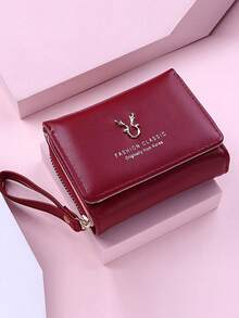 Wavhen Women's Fashion Lucky Deer Wallet Casual Multi-Function Credit Card Clutch Purse Tri-Fold Coin Cash Holder For Women Money Wallet Mini Wallet Purse Wallet Small Wallet Cute Wallet Wristlet Wallet Travel Essential Badge Holder Lanyard Id Card Holder Id Holder