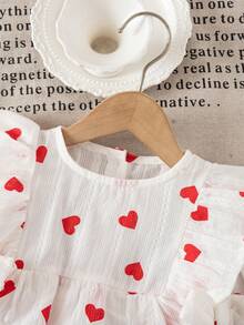 女童纯棉蝴蝶印花宽松长袖连衣裙，百搭休闲外套及派对礼服，适合幼儿，春秋季 - 白色 - 查看 3