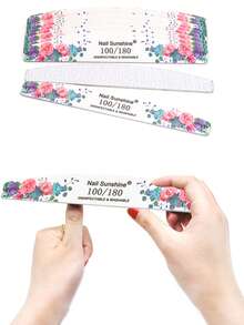 JEARLYU 3/5/8/12/24/30/40/50 片装指甲锉，适用于天然指甲，用于修整整个指甲的轮廓；在涂抹任何产品之前准备天然指甲，以及在美甲过程中修剪或塑造天然指甲的边缘。 - 紫色 - 查看 5