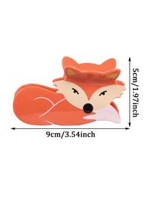 1pc Cute Acrylic Fox Hair Claw Clip, High-End Hair Claw For Ponytail, Painless Hair Accessory For Outdoor, Party, Dinner, Holiday, Valentine's Day, Easter, Thanksgiving, Birthday, Creative Gift Fashion Hair Clip Elegant Hair Accessories - Multicolor - View 5