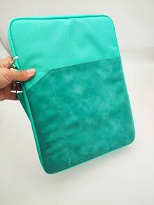 1pc Polyester Material Pink Lightweight Zipper Large Capacity Multi-Layer Electronic Notebook With Padded Travel Protective Case, Suitable For 8"/11"/12.9" Tablets