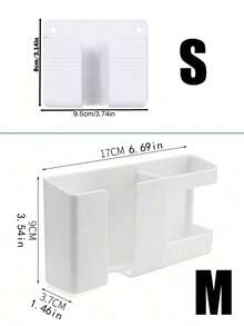 1/2pcs Wall Mounted Remote Control Storage Box, No Drilling Needed, Home Use AC TV Phone Charger Organizer Rack - Multicolor - View 6