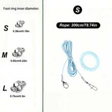 1 件弹性鸟类牵引绳、鹦鹉飞行绳、释放绳、带腕带的延长绳、轻便且无害、宠物鹦鹉飞行组合套装（不包括腿环）